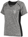 A Mendocino Rugby Club Women's Electrify Coolcore Training Tee with a white fox on it.