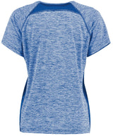 An Augusta Sportswear Women's Electrify Coolcore Rugby Training T-shirt with short sleeves.