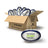 A Gilbert WRS G-TR4000 Rugby Training Ball BOX of 25 in a cardboard box next to another cardboard box of Gilbert WRS G-TR4000 Rugby Training Balls.