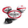 Gilbert Red G-TR4000 Training Rugby Ball Size 5 Set of 3 + Kicking Tee