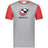 A grey and red USA Rugby Crest Gameday Ringer Tee.