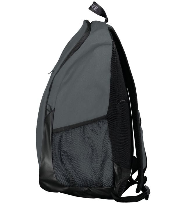 An Augusta Sportswear Free Form Rugby Backpack with a black back pocket.