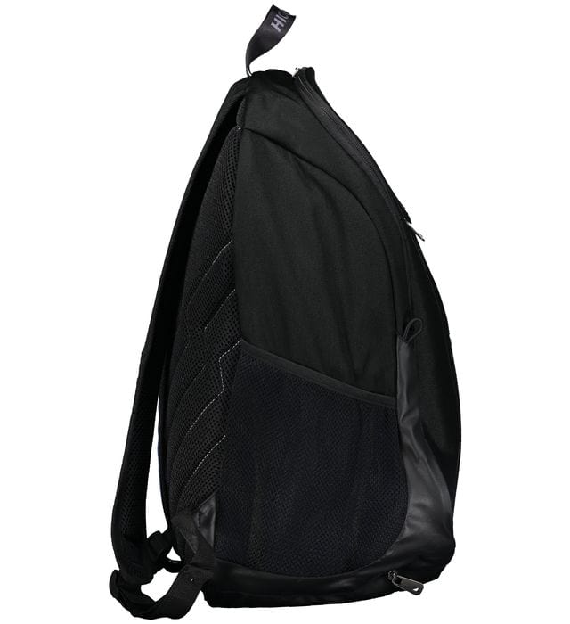 An Augusta Sportswear Free Form Rugby Backpack with a zipper on the side.