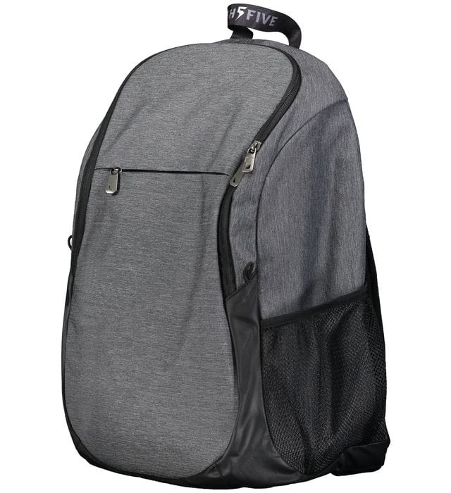An Augusta Sportswear Free Form Rugby Backpack with a black zipper.