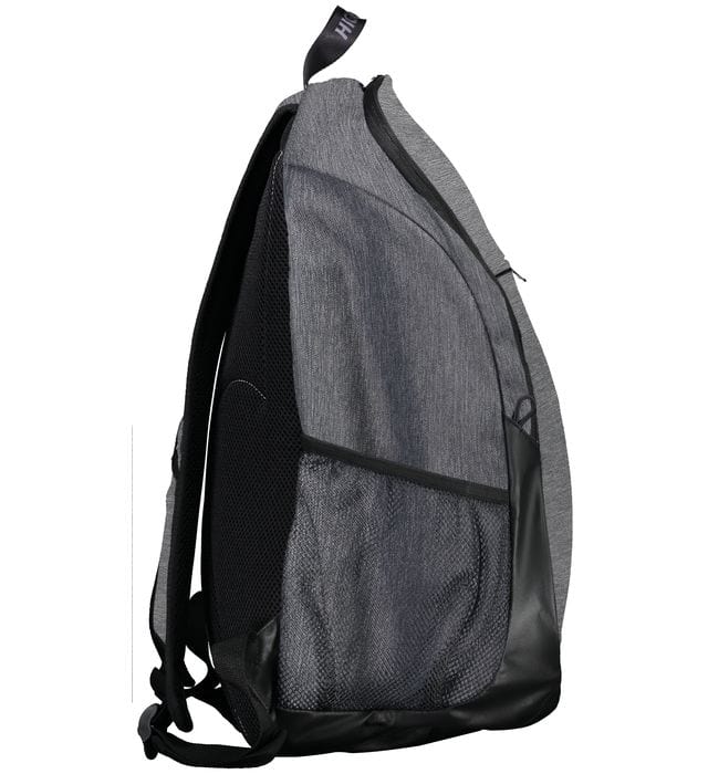 A Free Form Rugby Backpack by Augusta Sportswear with a black strap.