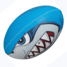 a close up of a Gilbert BALL RANDOMS BITE FORCE SZ 5 with a shark face on it.