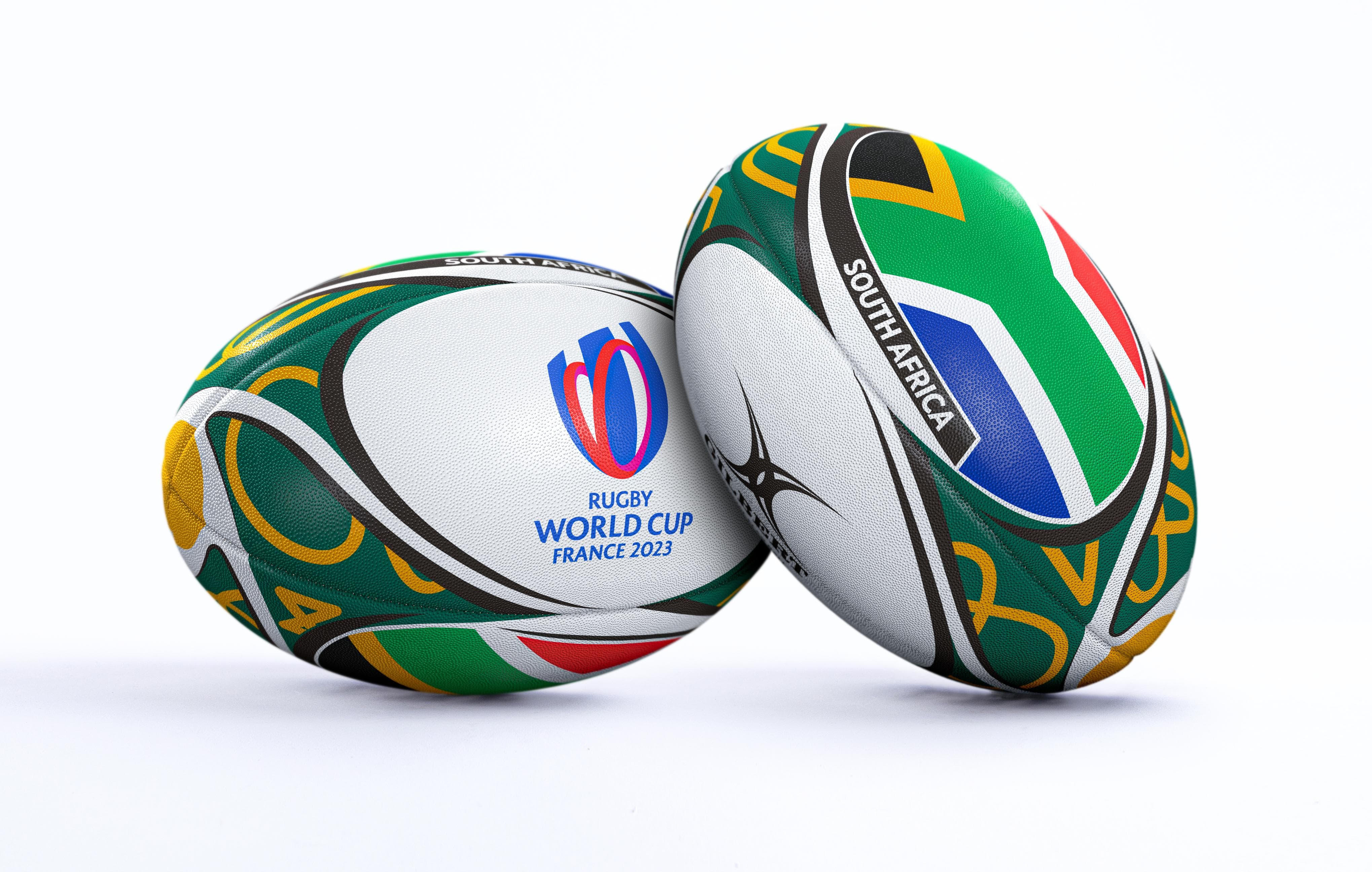 Rugby World Cup 23 South Africa Flag Rugby Ball by Gilbert World