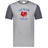 Grey tee with carbon grey sleeves and collar and a center front, blue and red Les Bleus France Rugby design featuring a rooster.
