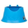 a Rugby Bricks blue dog bowl with a hole in the middle.