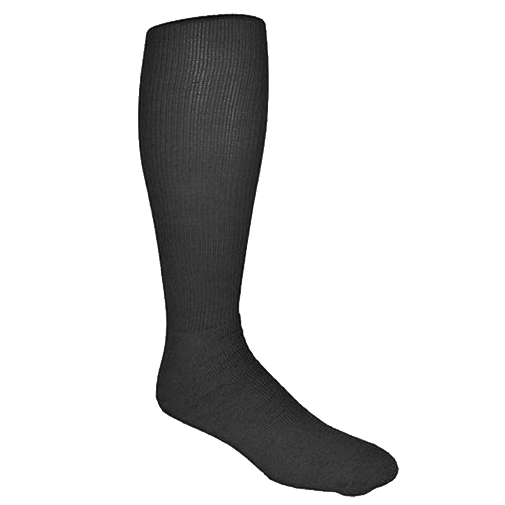 A pair of WRS Knee-High Rugby Socks on a green background.