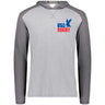A gray WRS Augusta USA Rugby Throwback Vintage Hoodie with the USA rugby logo on it.