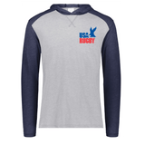 A grey and blue USA Rugby Throwback Vintage Hoodie.