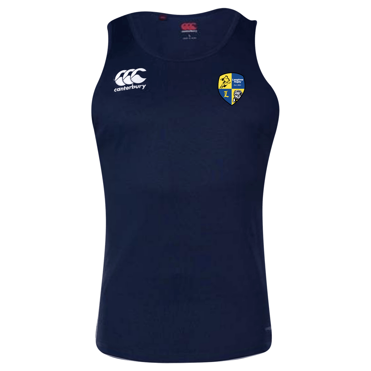 A Langtree Rugby Club Canterbury Navy Core Vapodri Rugby Singlet.