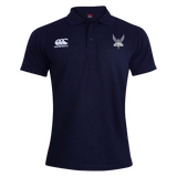 A Brunswick Valkyries Canterbury Waimak Rugby Polo with a white dragon on the chest.
