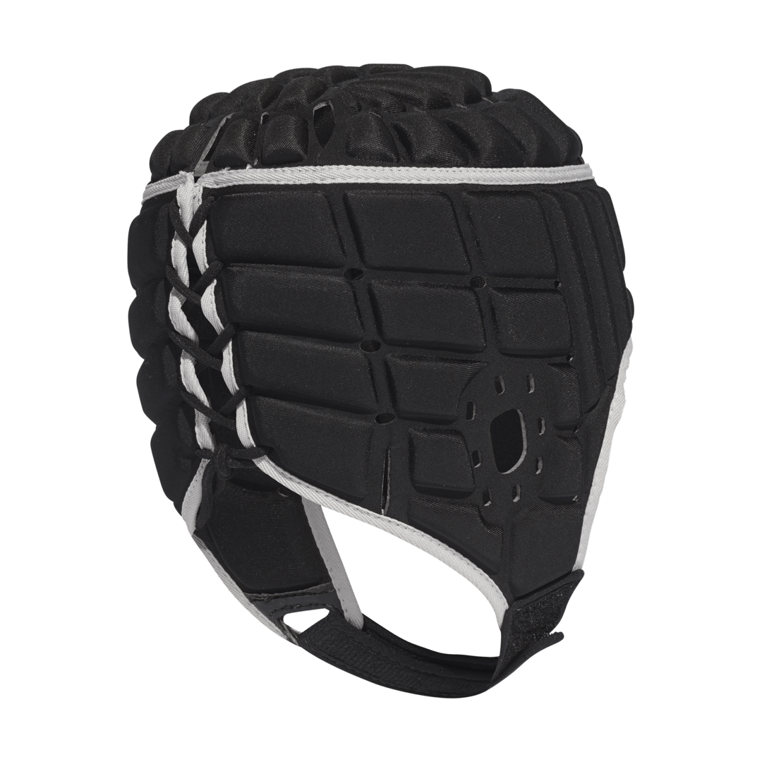 Side View of adidas Black/Matte Silver Rugby Scrum Cap