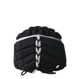 Rear View Black Rugby Scrum Cap With Matte Silver