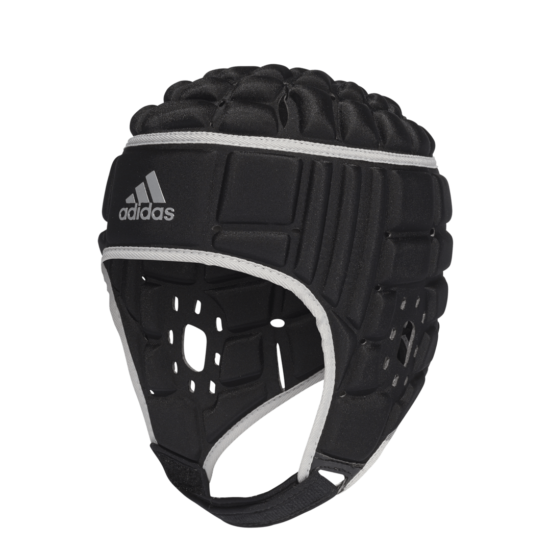 Alternate Front View of Black Rugby Scrum Cap Silver adidas Logo