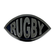 A Rugby Car Decal on a white background.