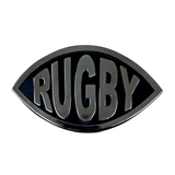A Rugby Car Decal on a white background.