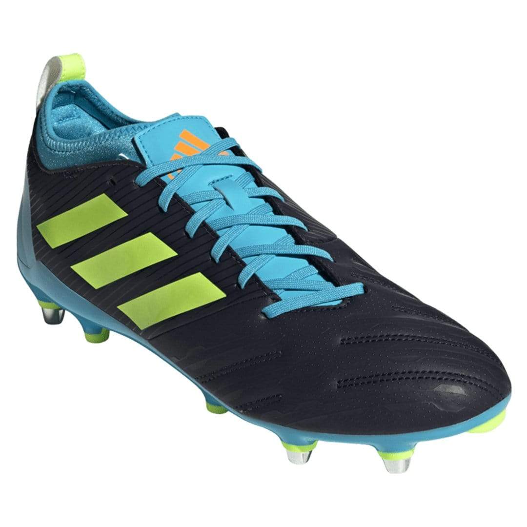 Adidas Malice Elite Rugby Cleat - Soft Ground Boot - Black/Blue/Green - - World Rugby Shop