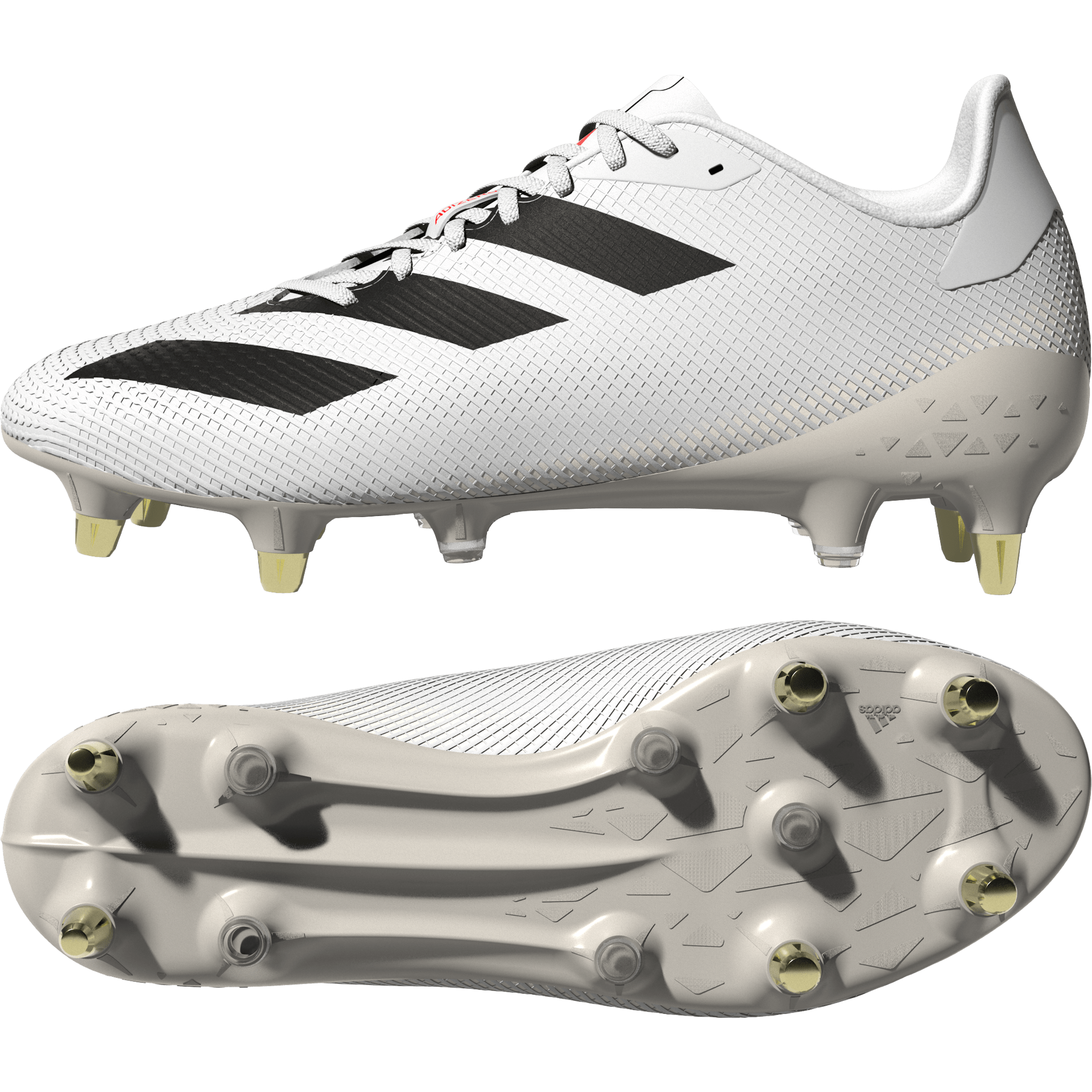 adidas Adizero RS7 Rugby Cleat - Soft Ground Boot - White - SKU 