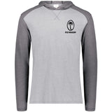 Grey / Carbon grey hoodie with black Fiji Rugby logo over the heart.