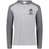 Grey / Carbon grey hoodie with black Fiji Rugby logo over the heart.