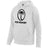 White hoodie with kangaroo pocket and large, black Fiji Rugby logo on front.