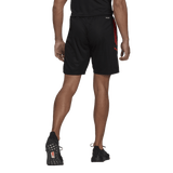 The back view of a man wearing All Blacks Gym Shorts by adidas.
