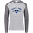 Grey and dark grey raglan t-shirt hoodie with Ireland Rugby EST 1875 navy design center front. 