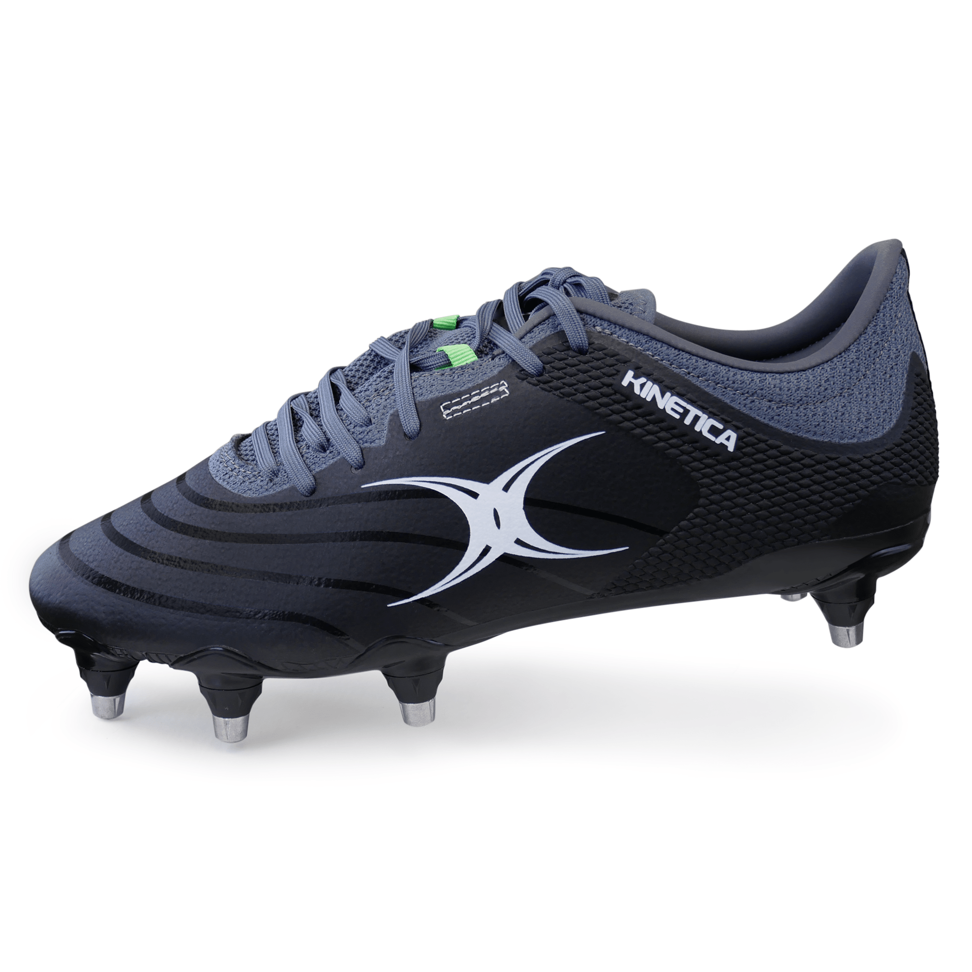 Gilbert Kinetica Pro Power Rugby Cleat - Soft Ground Boot - Black - SKU 87387340