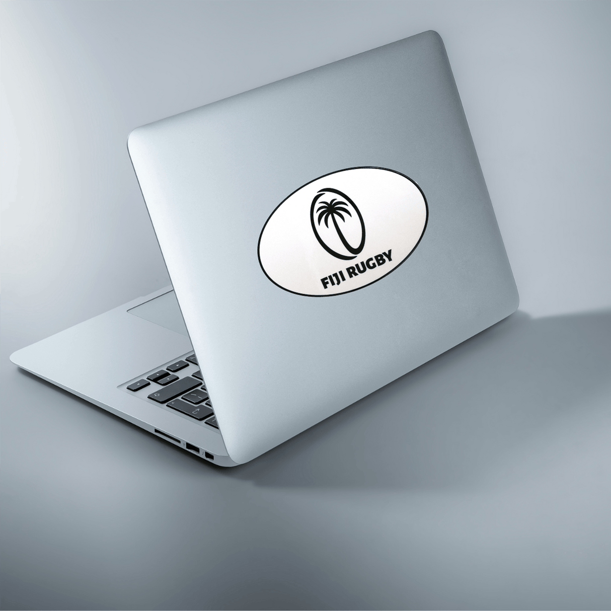 Lap top with Fiji sticker.