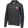 Dark grey full zip hoodie with a Leicester Tigers 1880 logo over the heart.