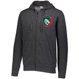 Dark grey full zip hoodie with a Leicester Tigers 1880 logo over the heart.