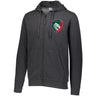 Dark grey full zip hoodie with a Leicester Tigers 1880 logo over the heart.