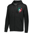 Black full zip hoodie with a Leicester Tigers 1880 logo over the heart.