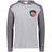 Grey and dark grey, raglan t-shirt hoodie with a Leicester Tigers 1880 logo over the heart.