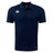 Navy two button collard shirt with short sleeves and CCC white logo on upper right chest.