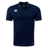 Navy two button collard shirt with short sleeves and CCC white logo on upper right chest.