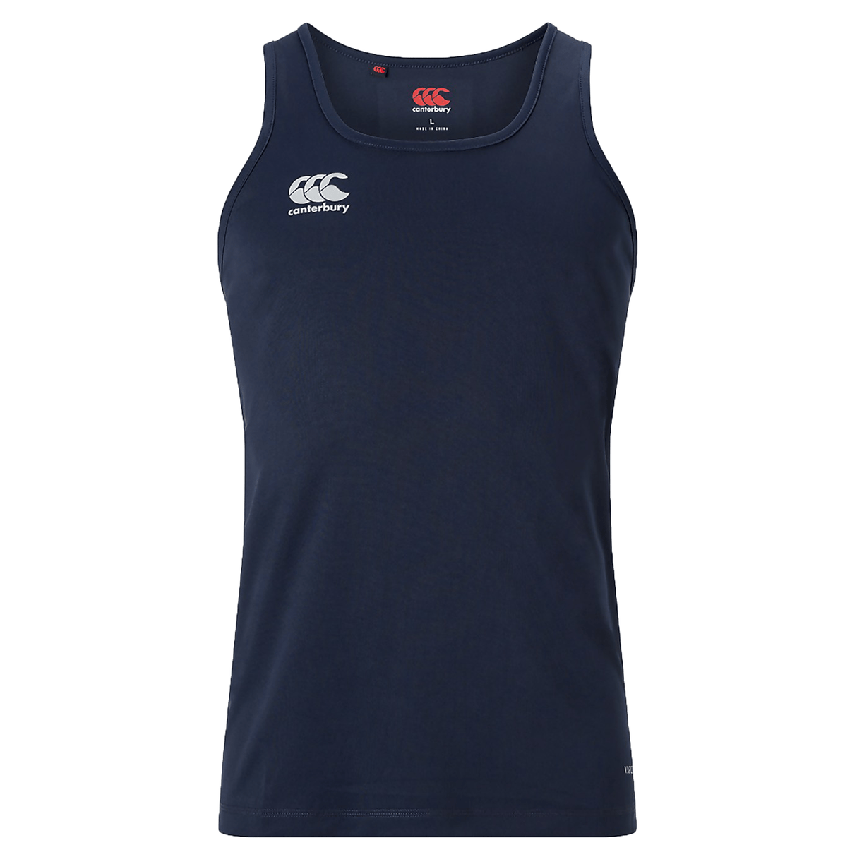 Navy sleeveless singlet with CCC logo on upper right chest.