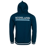 Navy long sleeve hoody with Scotland across the back.