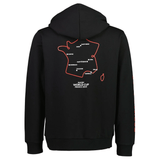 Black long sleeve hoody with map of France and RWC France 2023 logo below the map.