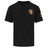 Black round neck short sleeve T-Shirt with Webb Ellis Cup Est 1987 Cup circular logo on upper left chest and RWC France 2023 in gold on left sleeve. 