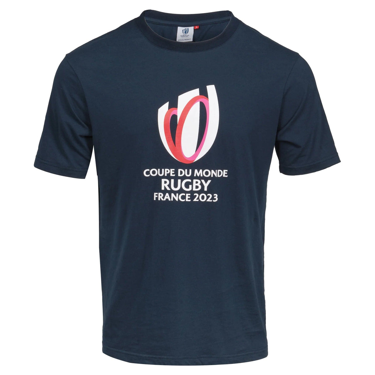 front of the cotton france rwc 2023 navy blue t-shirt short sleeves and crewneck