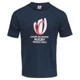 front of the cotton france rwc 2023 navy blue t-shirt short sleeves and crewneck