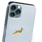 The World Rugby Shop Springboks Sticker Sheet - Variety of 24 Stickers logo on the back of an iphone.