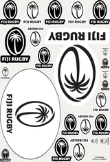Fiji sticker sheet with multiple stickers.