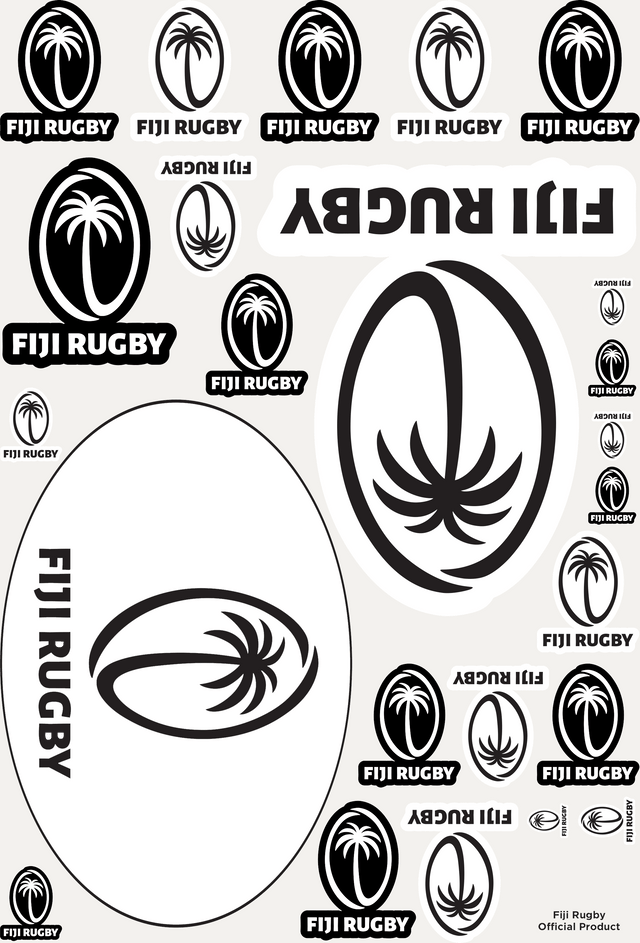 Fiji sticker sheet with multiple stickers.