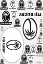 Fiji sticker sheet with multiple stickers.