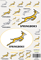 World Rugby Shop's Springboks Sticker Sheet - Variety of 24 Stickers